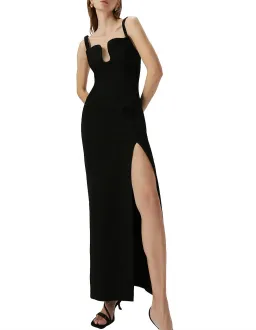 Misha Franka Wave Neckline Maxi Dress Black Size 12/M for rent on The Volte - image 2