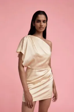 Manning Cartell Miami Heat Asymmetric Mini Dress Yellow Size 8 for rent on The Volte - image 2