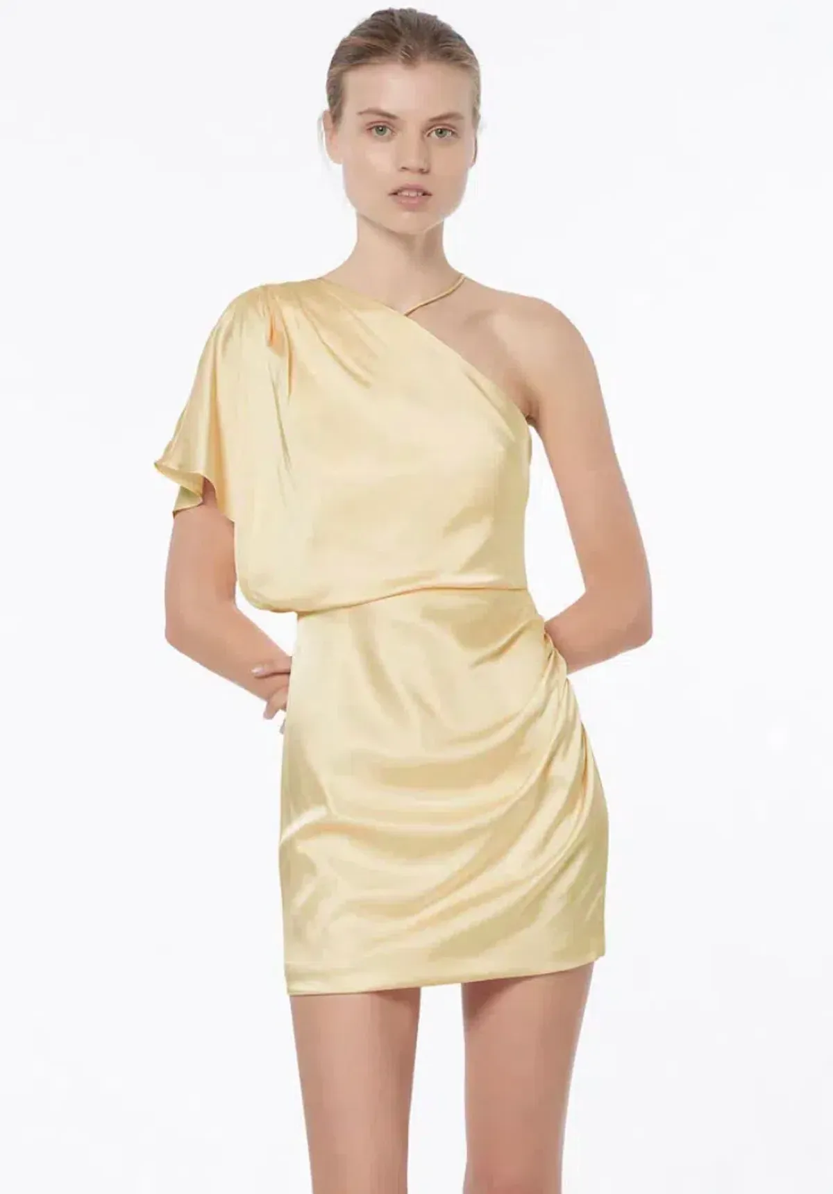 Manning Cartell Miami Heat Asymmetric Mini Dress Yellow Size 8 - Image 1