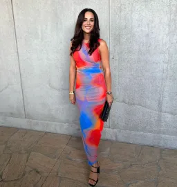 Scanlan Theodore Italian Watercolour Print Dress Blue/Red Size 6 for rent on The Volte - image 3