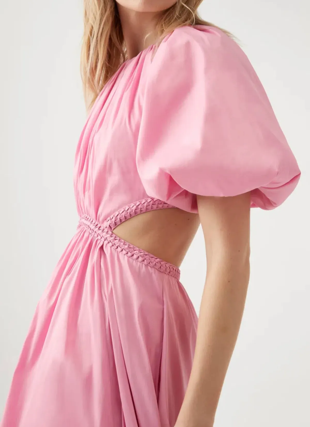 Aje Capucine Puff Sleeve Midi Dress Bon Bon Pink Size 6 - Image 5