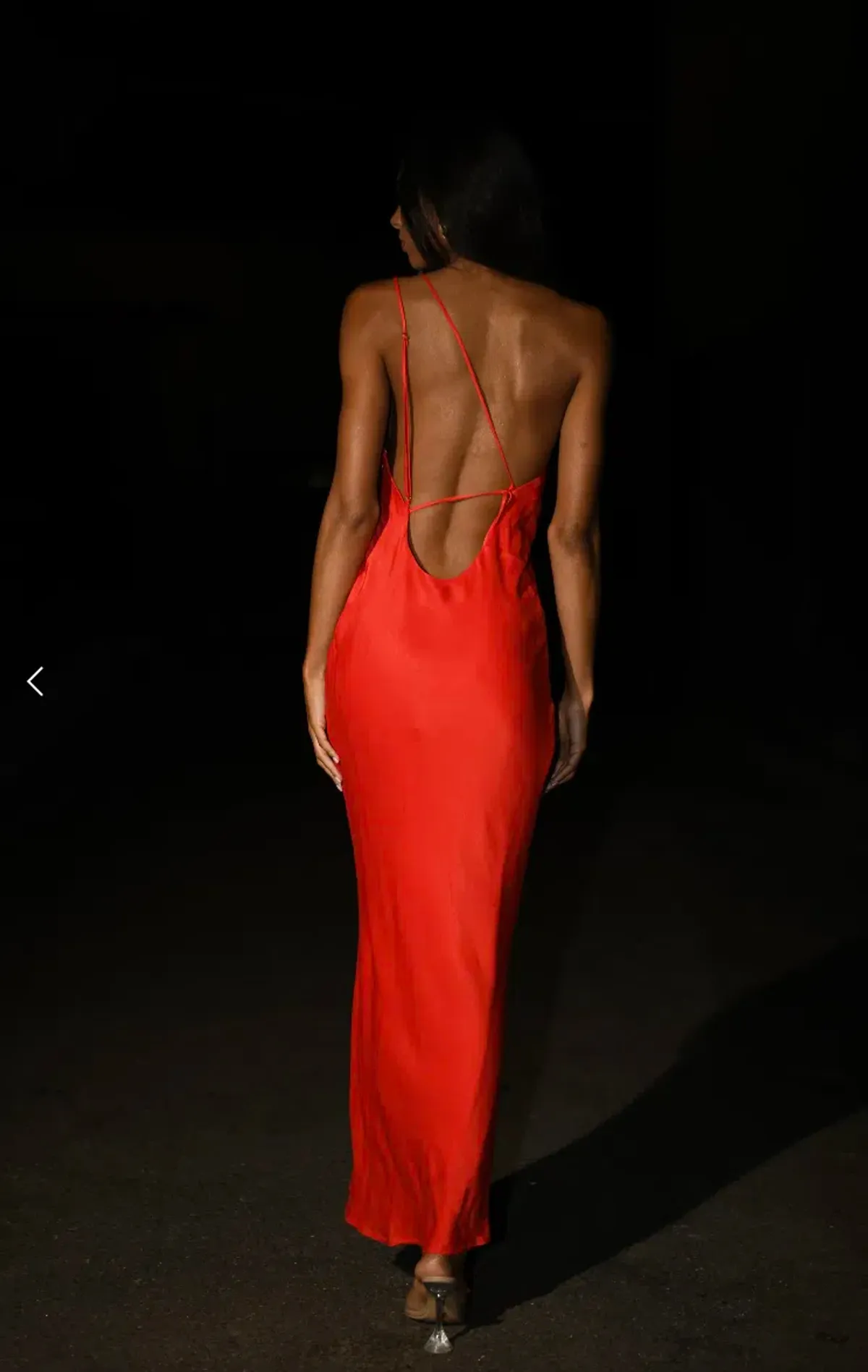 Meshki Alejandra One Shoulder Satin Maxi Dress Red Size L /Au 12 - Image 4