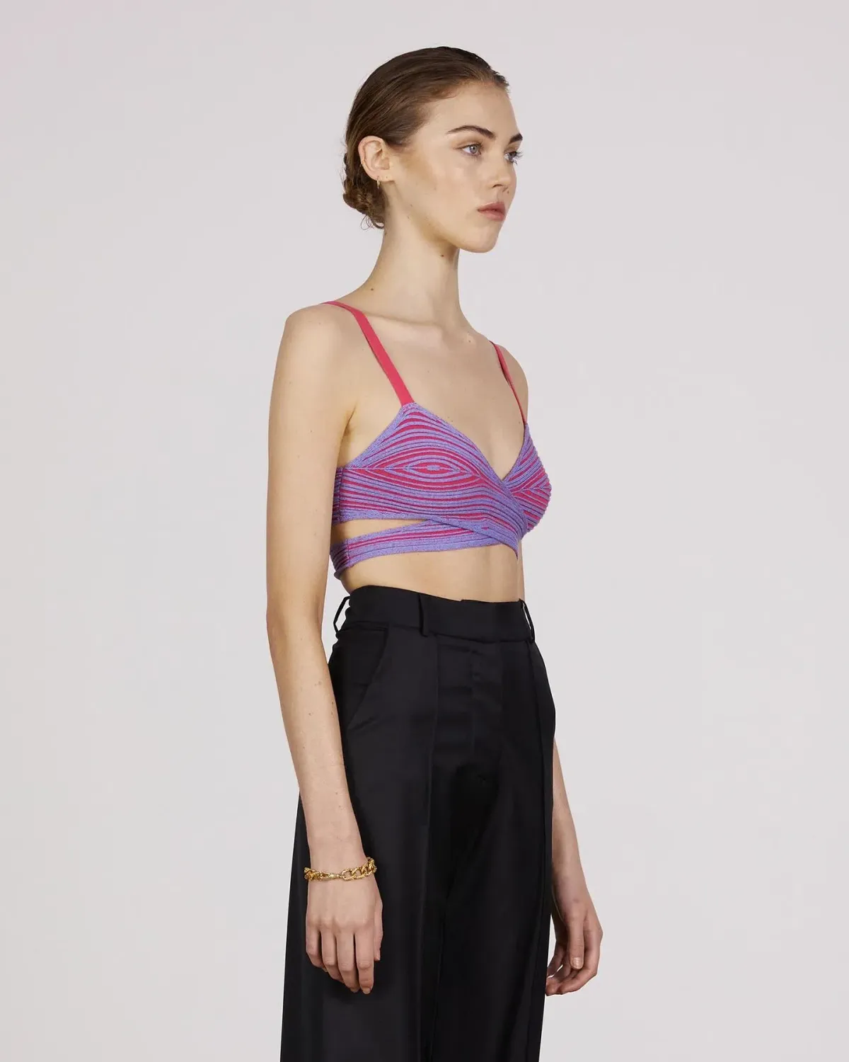 Anna Quan Viki Top Electric pink purple blue size 10 - Image 2