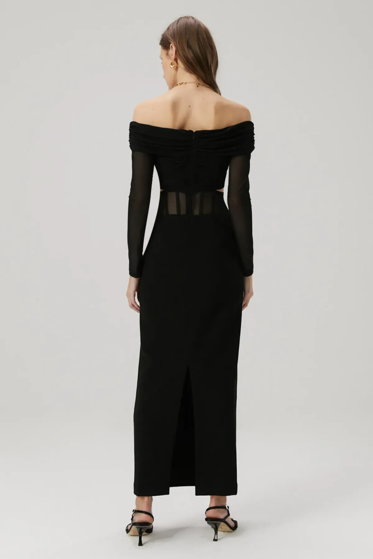 Misha Marceline Bonded Crepe Gown in Black Size 8/S - Image 2