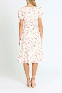 Polo Ralph Lauren Midi Dress Linen Floral Sweet Pea Garden Party Size 0/AU 4 for rent on The Volte - image 2