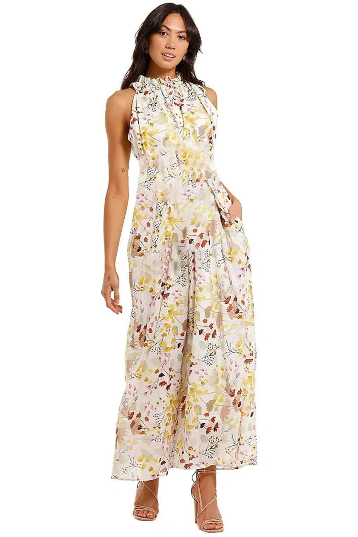 Morrison Andreas Maxi Dress Multi Floral Size 6 - Image 1