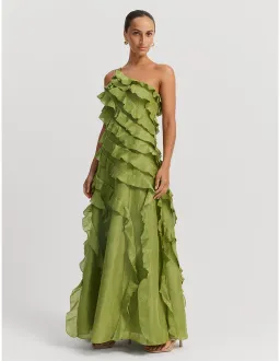 Country Road Cactus Ruffle Maxi Dress Green Size 4 for rent on The Volte - image 1