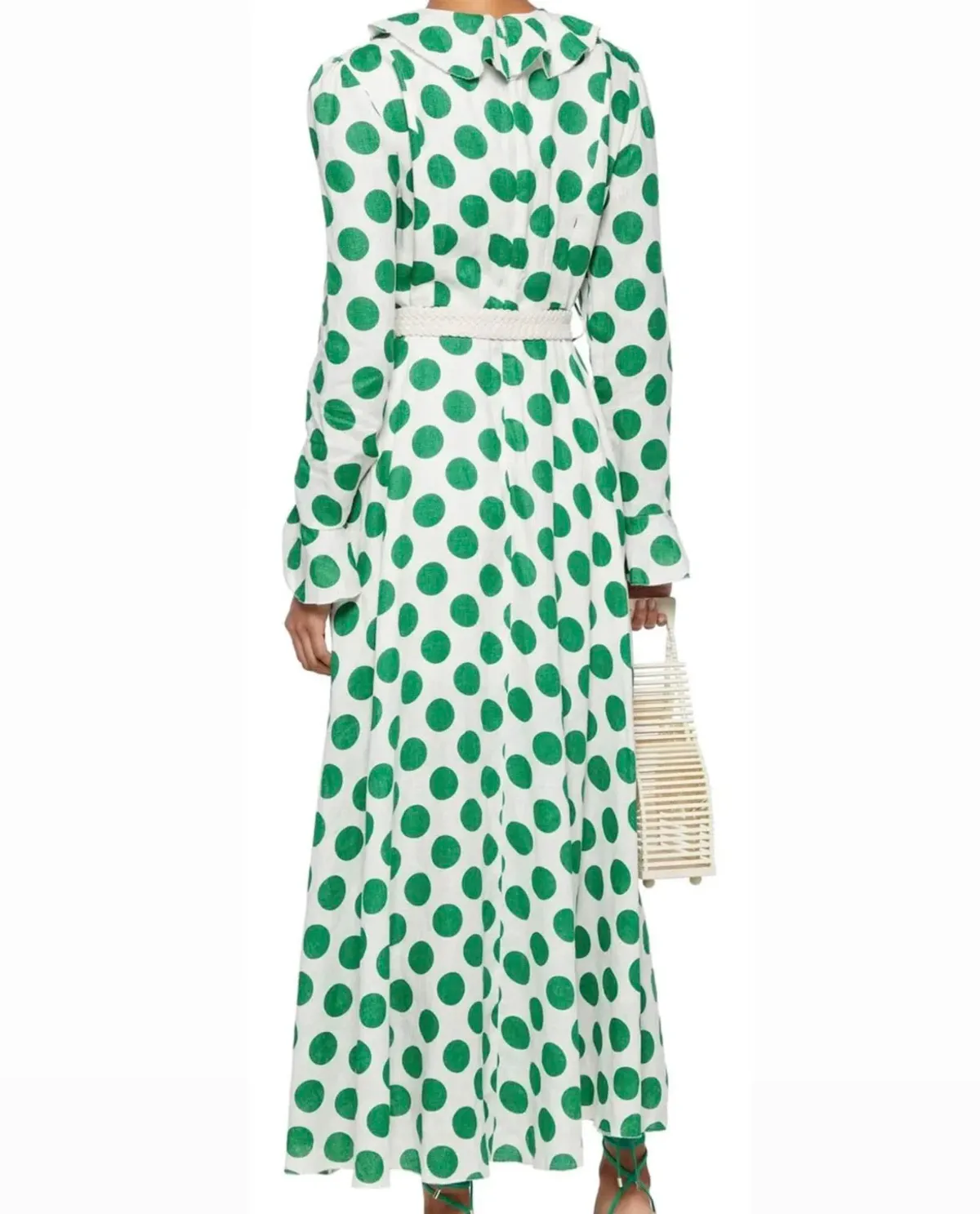 Zimmermann Amari Plunge Frill Long Dress Green Size 10 - Image 7