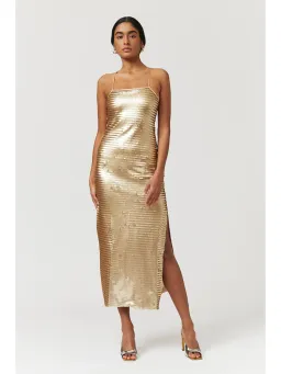Suboo Pyra Strappy Maxi Dress Gold Size Small / AU 8 for rent on The Volte - image 1