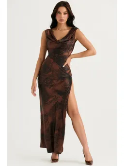 House of CB Alaina Bias Cut Maxi Dress Antique Copper Size AU 8 for rent on The Volte - image 2