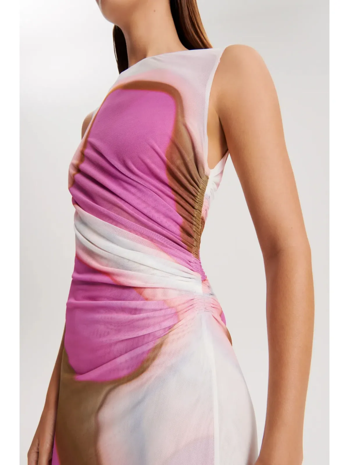 Scanlan Theodore Italian Watercolour Print Dress in Pink Tan Size AU 10  - Image 2