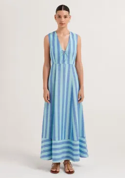 Steele Rumi Dress Lagoon Stripe Size 10  for rent on The Volte - image 1