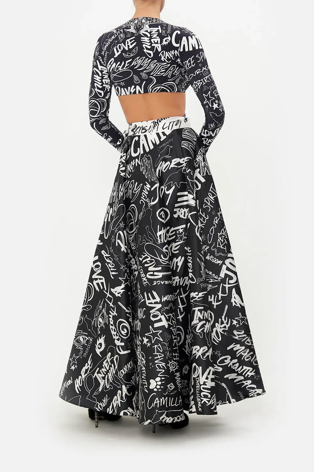 Camilla Maxi Wrap Skirt Spirit Scribble Print Size S / AU 10 - Image 3