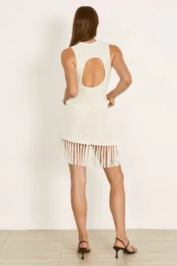 Mon Renn Adorn Knit Mini Dress White Size 8 for rent on The Volte - image 2