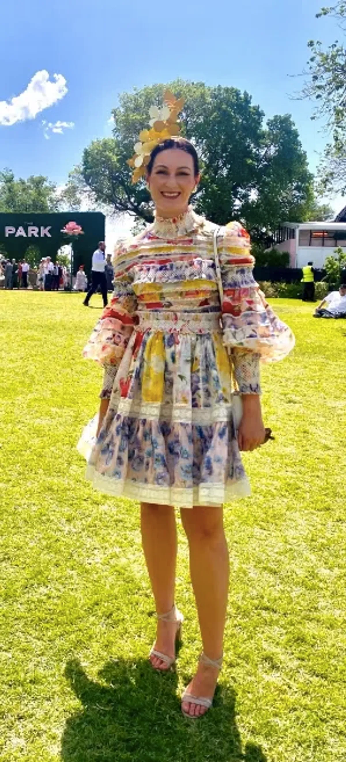 Zimmermann The Wonderland Smocked Mini Dress in Spliced Multi Floral Size 2 / AU 12 - Image 4