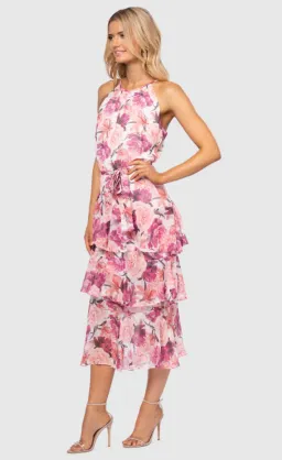 Pilgrim Bambi Midi Dress Pink Floral Size 8 for rent on The Volte - image 2