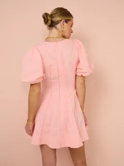 By Nicola Sea Loving Short Sleeve Mini Dress Rockmelon Pink Size 6 for rent on The Volte - image 3