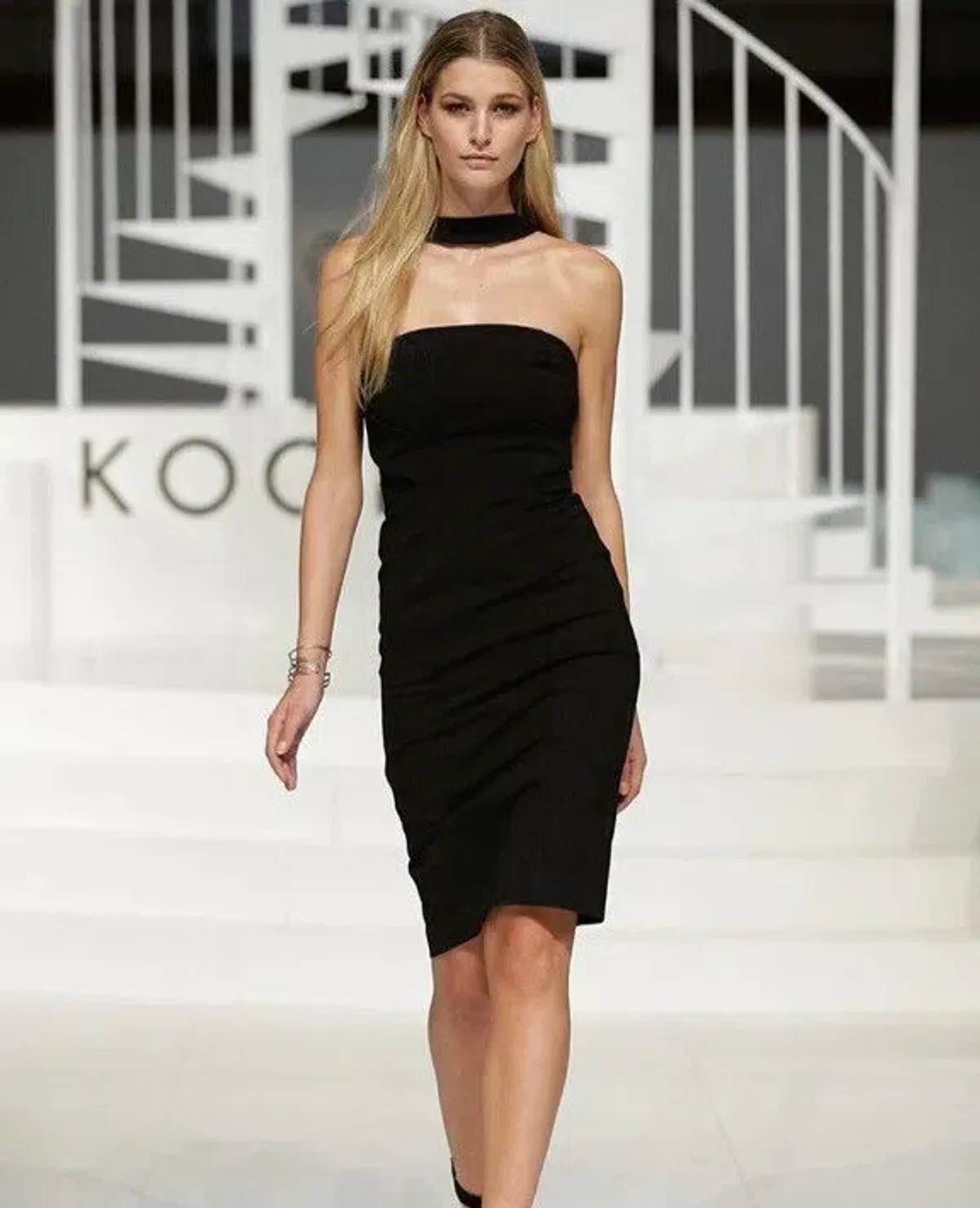 Kookai Bodycon Choker Midi Dress Black Size 1 / AU 6 - Image 1