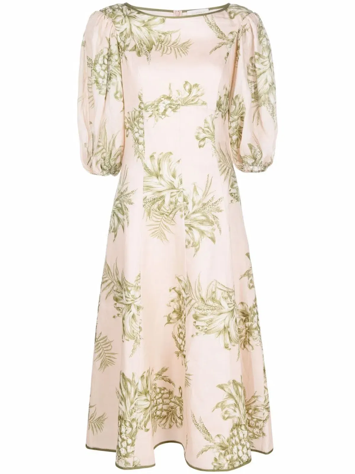 Zimmermann Empire Linen Midi Dress in Floral Print Size 1 / AU 10 - Image 3