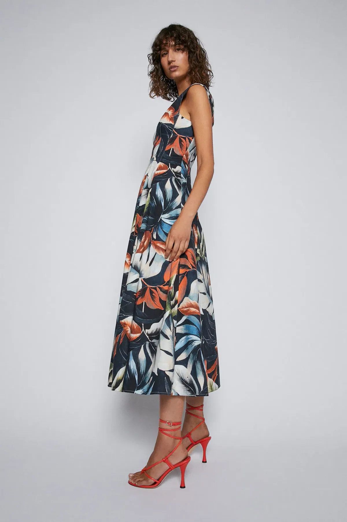 Scanlan Theodore Tropical Print Midi Dress Sienna Size 10 - Image 2