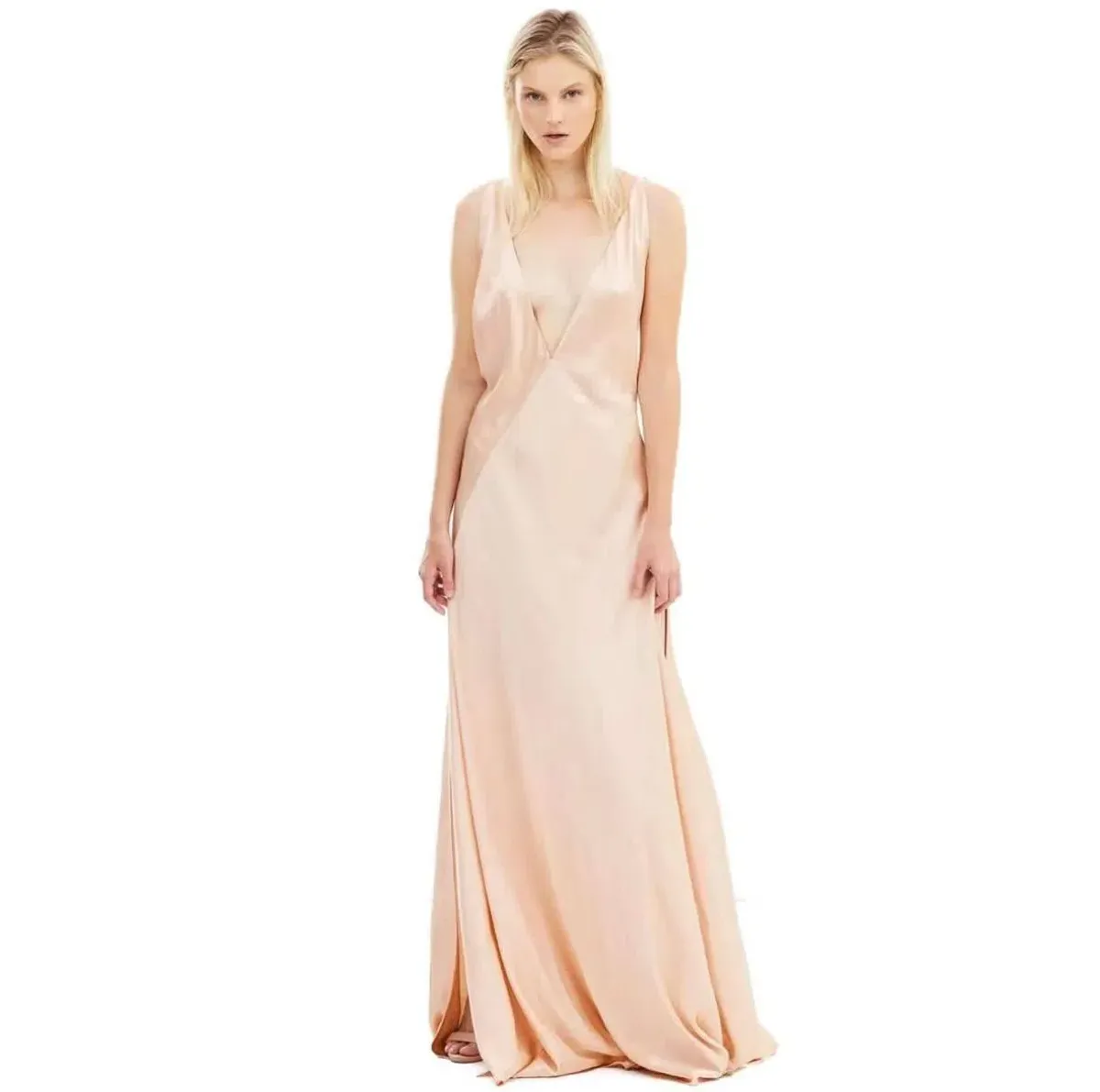 Michael Lo Sordo Alexandra Silk Dress Pink Champagne Size 8  - Image 1