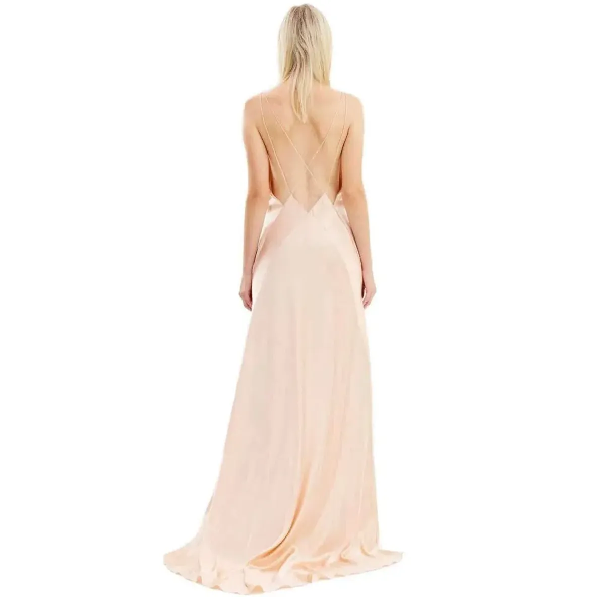 Michael Lo Sordo Alexandra Silk Dress Pink Champagne Size 8  - Image 3