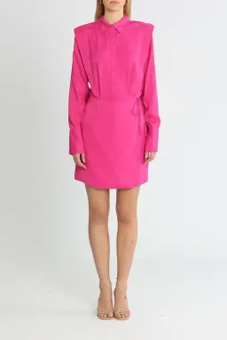 Rebecca Vallance Theresa Shirt Mini Dress Pink Size 14 for rent on The Volte - image 1