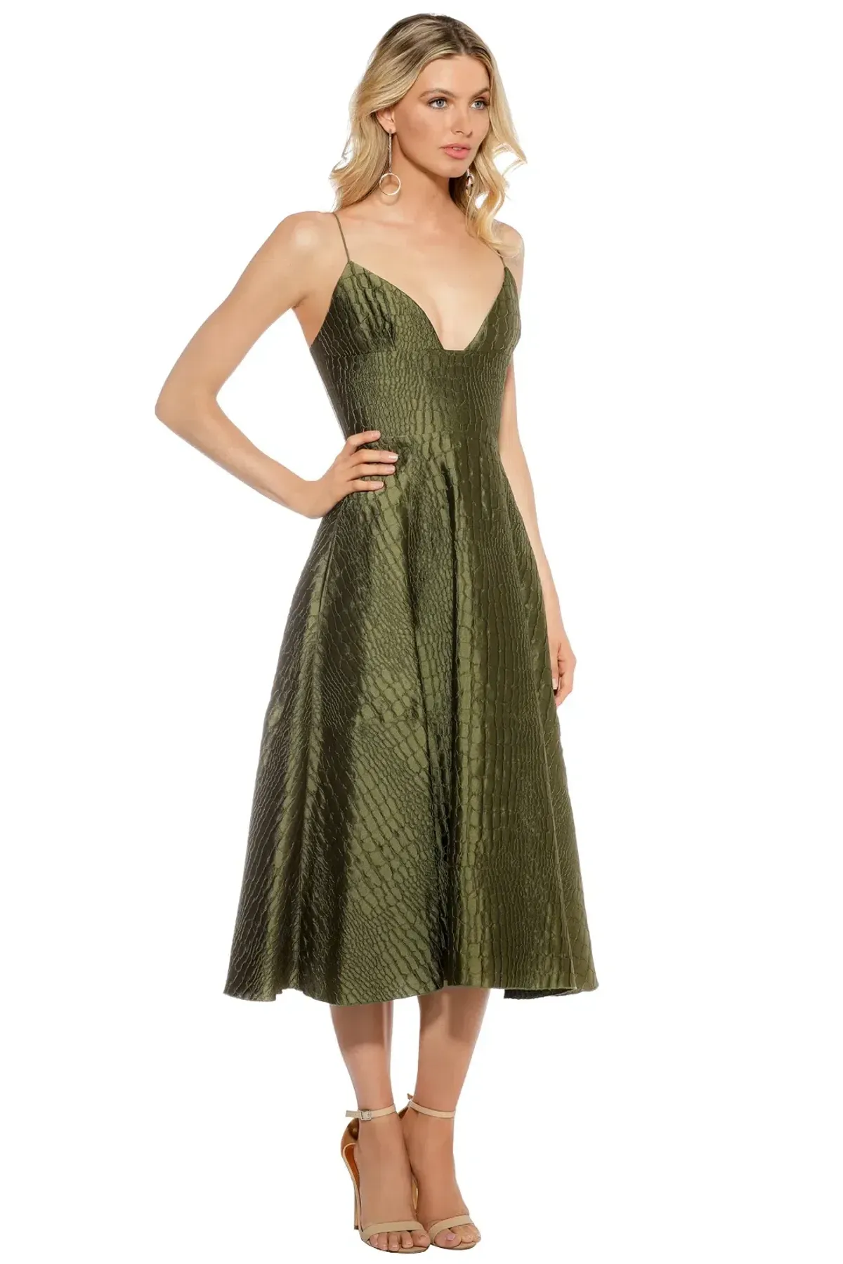 Alex Perry La Verne Silk Dress Green Size 10 - Image 2