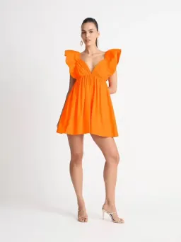 Sheike Bermuda Mini Dress in Orange Size 16 for rent on The Volte - image 1