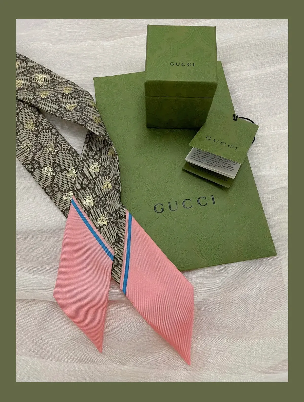 Gucci Silk Neck Bow GG Bees One Size - Image 3
