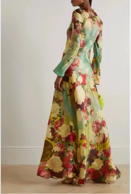 Zimmermann Wonderland Bias Silk Maxi Dress Peony Garden Floral Size 0P / AU 6 for rent on The Volte - image 4