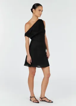 Dissh Cass Asym Linen Mini Dress Black Size 12 for rent on The Volte - image 5