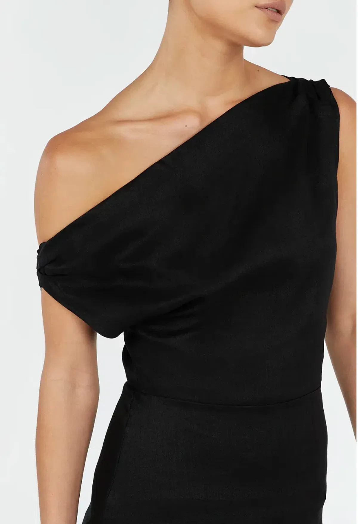 Dissh Cass Asym Linen Mini Dress Black Size 12 - Image 4