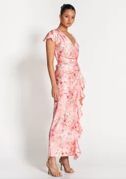 Sofia The Label Bloom Wrap Dress Pink Blossom Size 10  for rent on The Volte - image 4