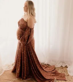 We Are Reclamation Autumn Meadow Satin Gown Floral One Size for rent on The Volte - image 3