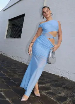 Bec & Bridge Whorl Asymmetrical Maxi Dress in Meridian Blue Size AU 12 for rent on The Volte - image 3