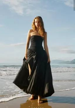 Aje Violette Bubble Hem Maxi Dress Black Size 10  for rent on The Volte - image 1