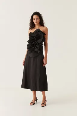 Aje Energy Midi Dress Black Size 14 for rent on The Volte - image 1