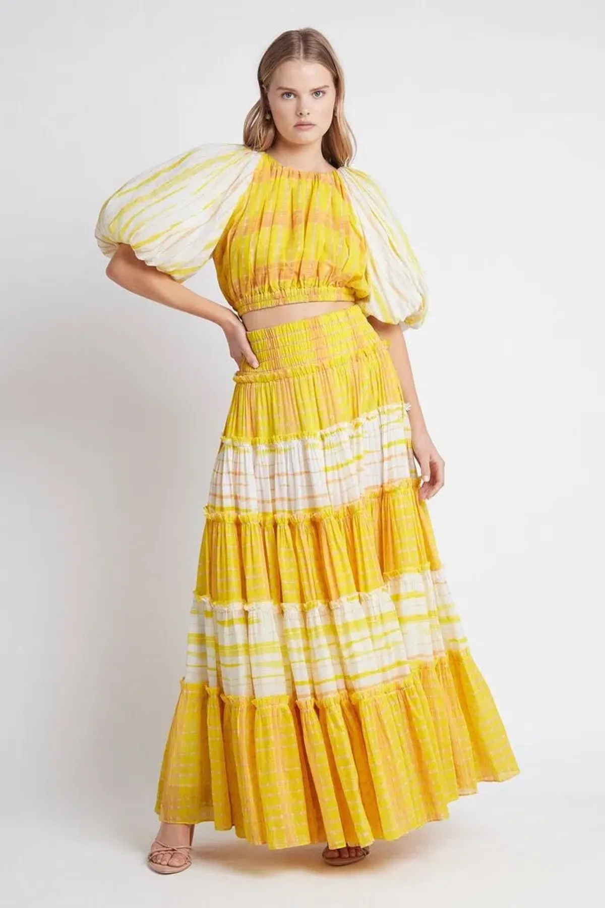 Aje Wilderness Cropped Top Yellow Multi Size 8 - Image 1