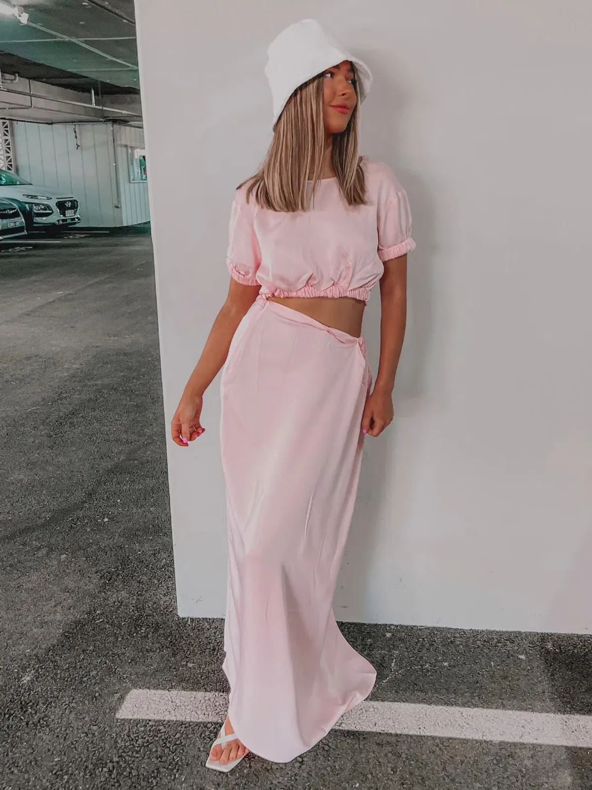 Christopher Esber Rolled Shirt Dress Baby Pink Size 6 - Image 1