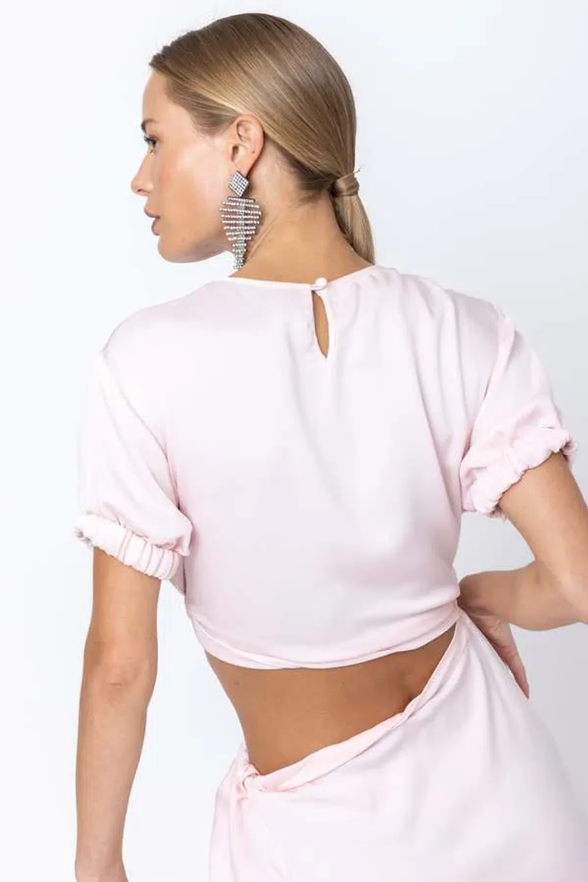 Christopher Esber Rolled Shirt Dress Baby Pink Size 6 - Image 4