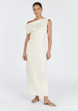 Dissh Cass Buttermilk Linen Midi Dress for rent on The Volte - image 1