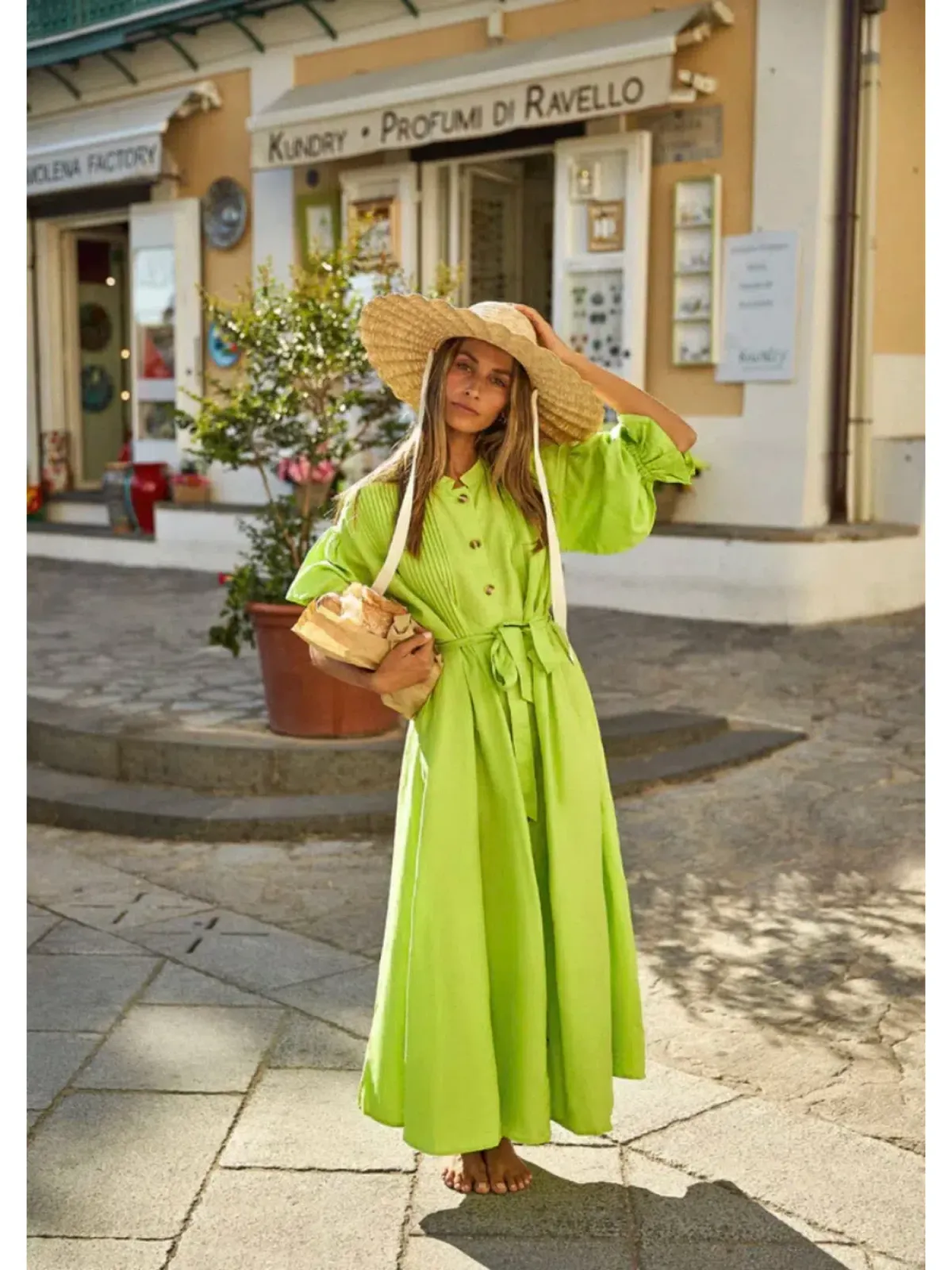 La Boheme Poppy Dress Wild Lime One Size - Image 3