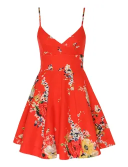 Zimmermann The Alight Flare Mini Dress in Red Floral Size 0/Au 8  for rent on The Volte - image 3