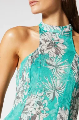 Scanlan Theodore Silk Georgette Floral Dress Spearmint Size AU 8 for rent on The Volte - image 2