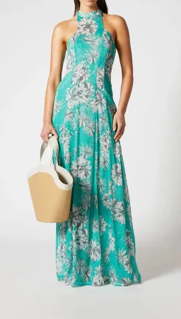 Scanlan Theodore Silk Georgette Floral Dress Spearmint Size AU 8 for rent on The Volte - image 4