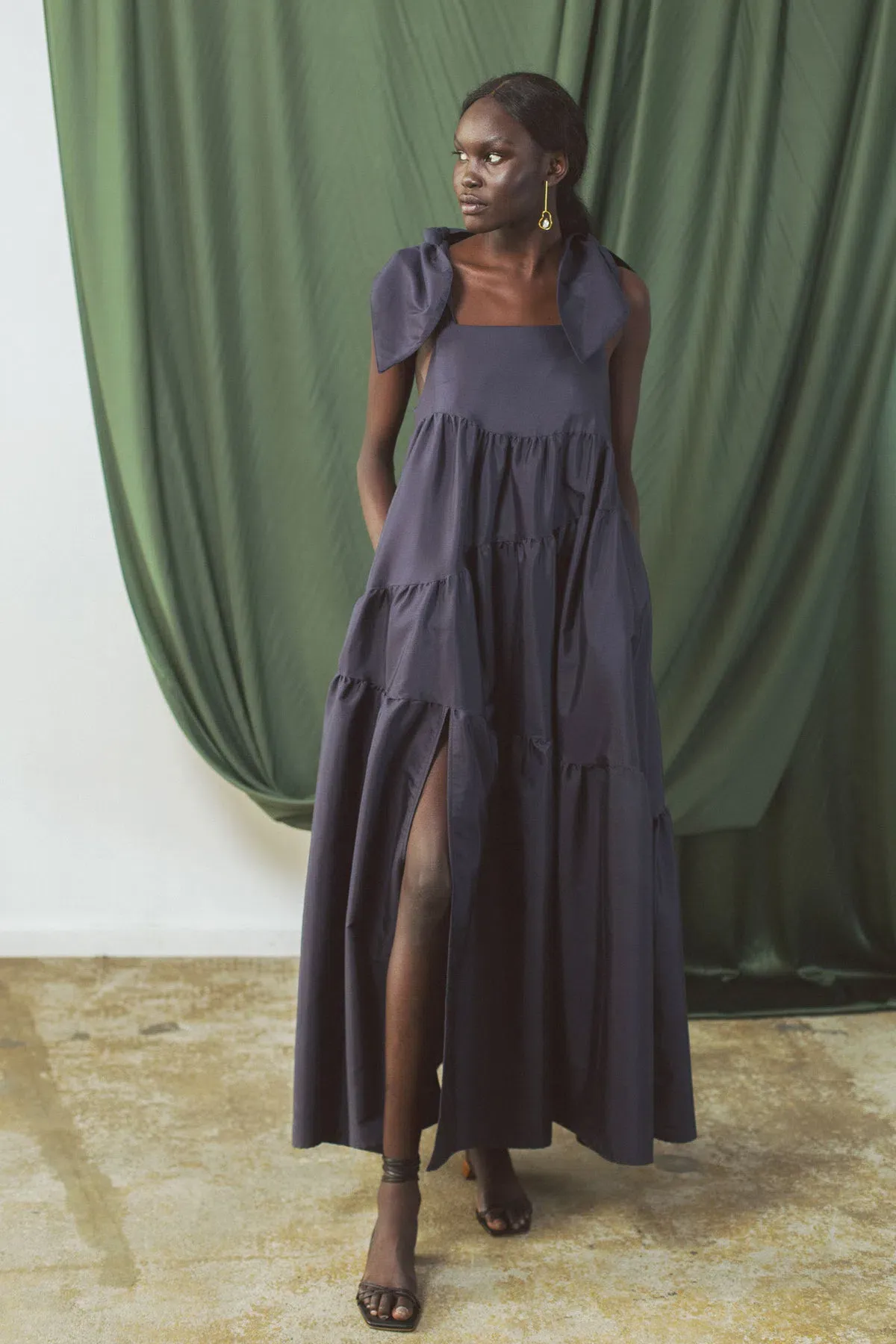 Autark Label Tier Dress Navy Size 10 - Image 1