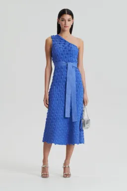 Scanlan Theodore Sparkle One Shoulder Midi Dress Blue Size S / AU 8 for rent on The Volte - image 1