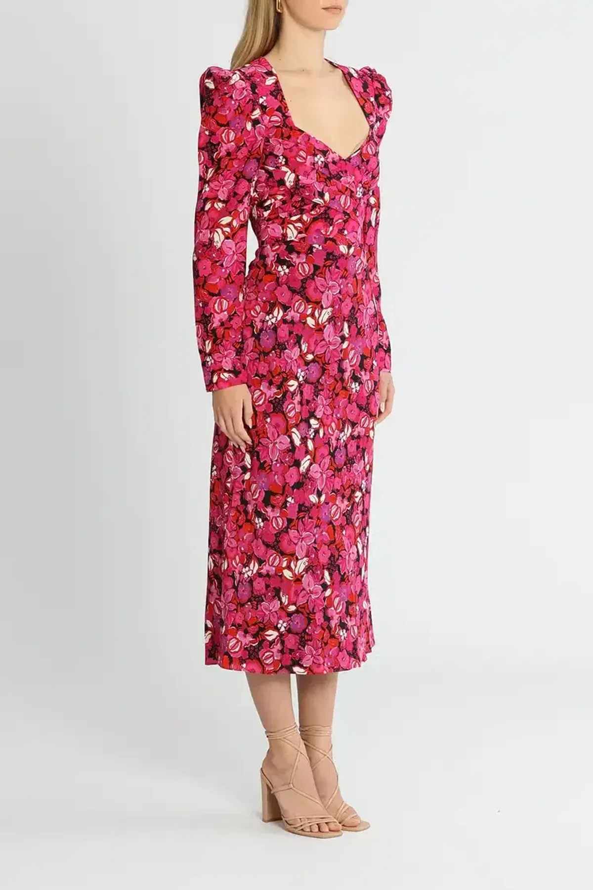Rebecca Vallance Bramble Midi Dress in Pink Floral Size 8 - Image 2