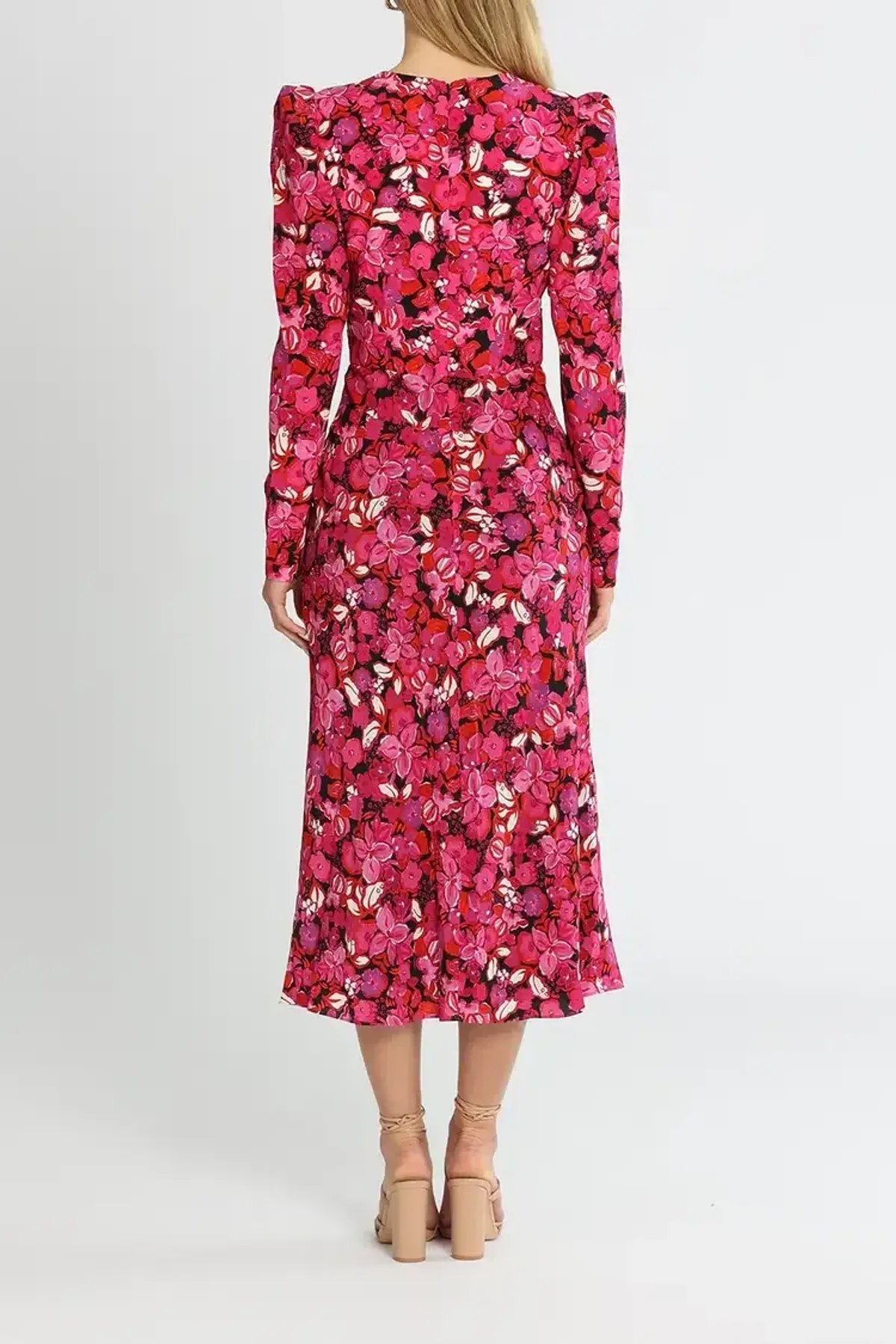 Rebecca Vallance Bramble Midi Dress in Pink Floral Size 8 - Image 3